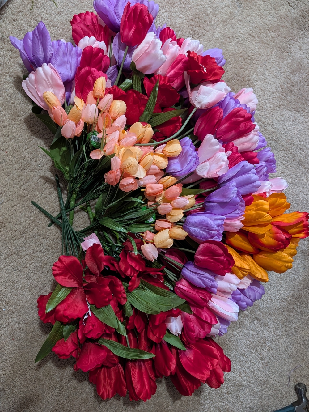 Ashland Artificial Tulip Bouquet Assortment - Multi-Color Floral Stems